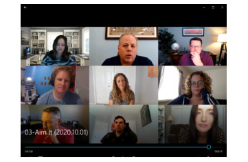 Screenshot of a zoom call with many participants